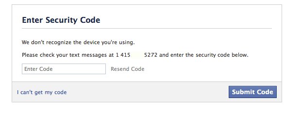 Facebook Login Approvals, Optional Two-Factor Authentication