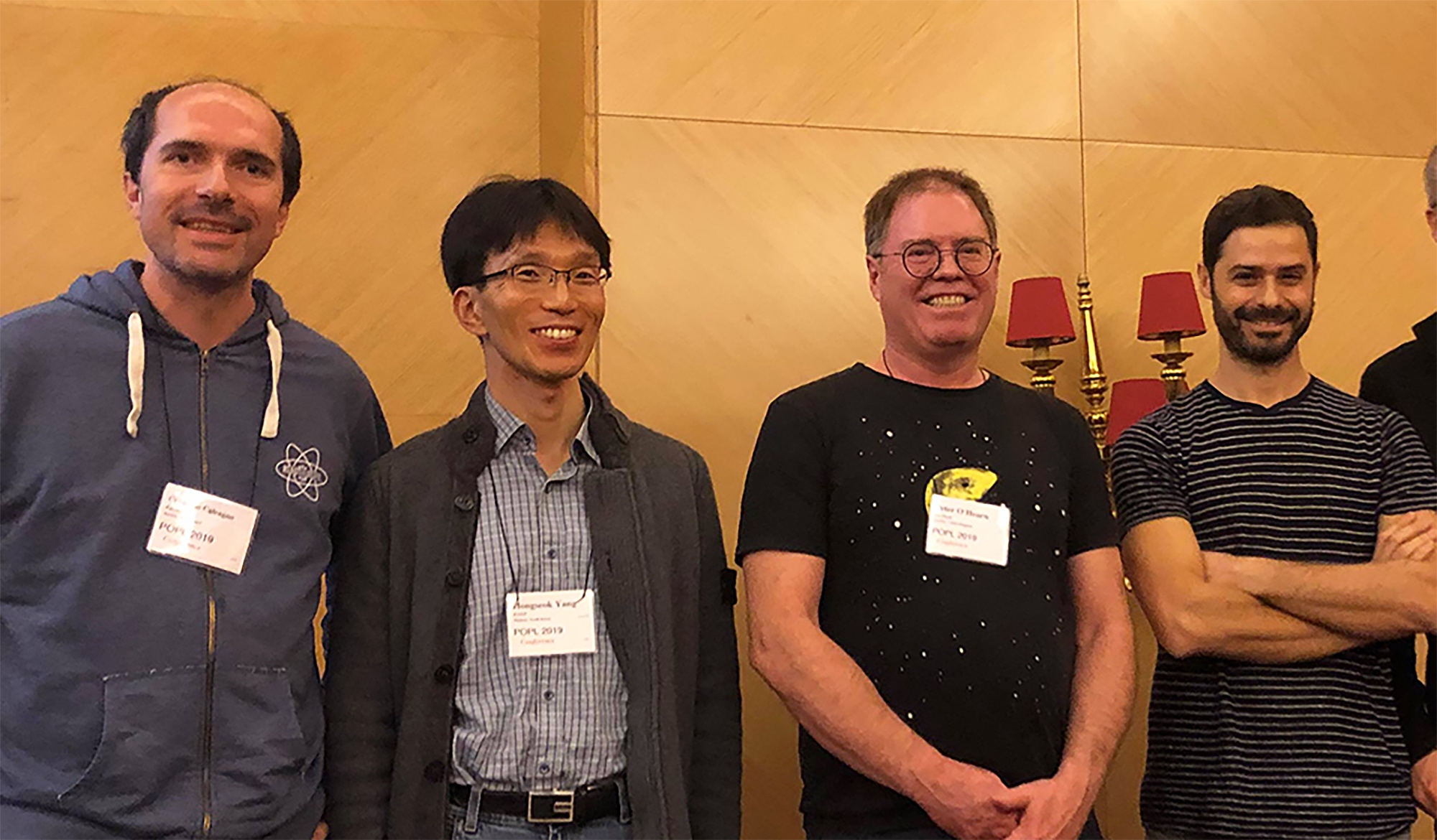 The team behind Infer: Facebook researchers Cristiano Calcagno, Dino Distefano, and Peter W. O’Hearn and Hongseok Yang of KAIST win Most Influential POPL Paper Award at ACM SIGPLAN 2019.