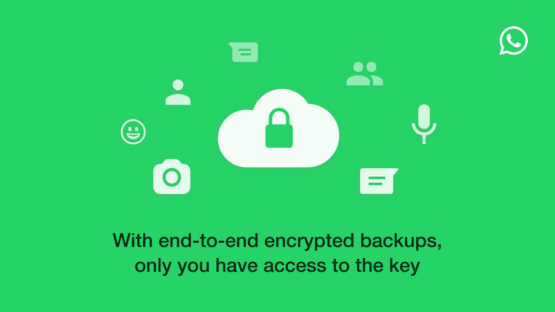 WhatsApp end-to-end encrypted backups